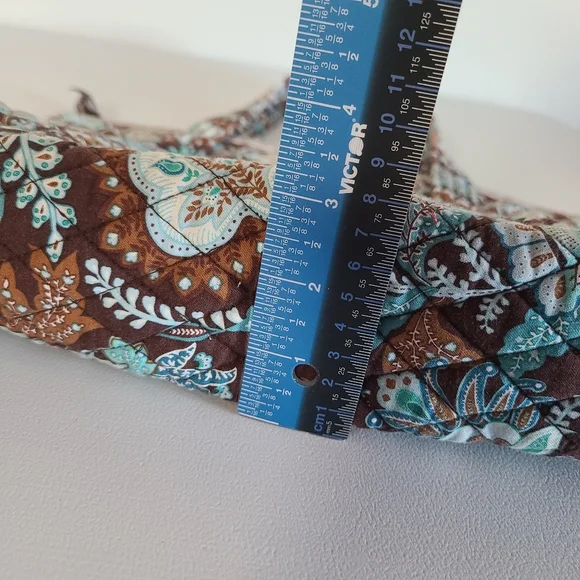 Vera Bradley Java Blue Tote Purse Shoulder Bag Brown Blue Floral 2006 Pattern - Picture 6 of 16